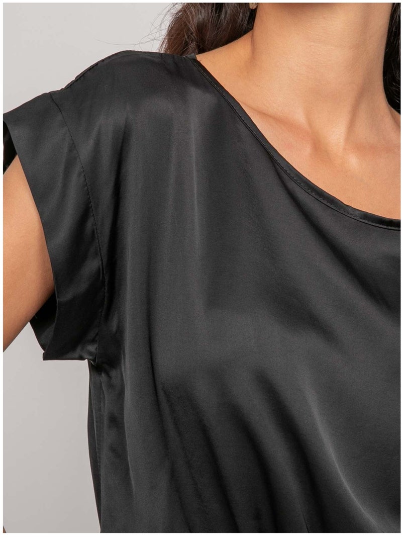 Top effet satin FRIDOLE Noir - Kiabi
