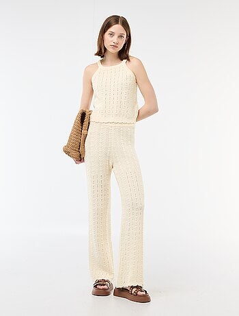 Top en crochet à emmanchures américaines