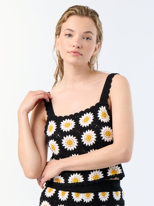 Top en crochet avec motif - Kiabi