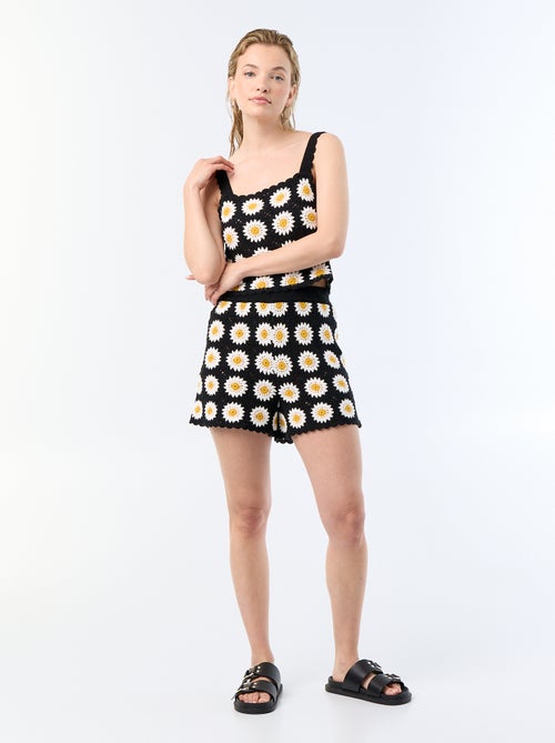 Top en crochet avec motif - Kiabi