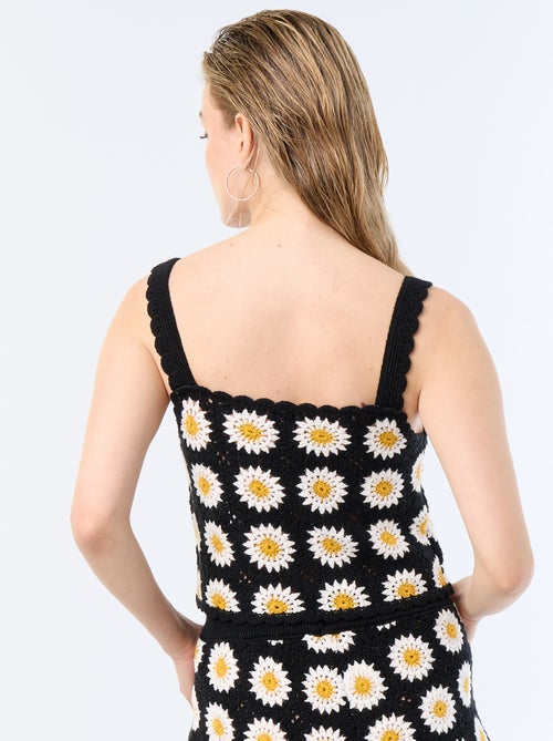Top en crochet avec motif - Kiabi