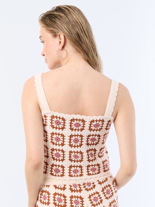 Top en crochet avec motif - Kiabi