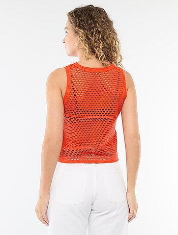 Top en crochet sans manches