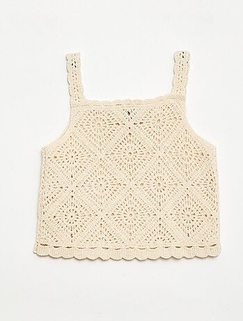 Top en crochet uni