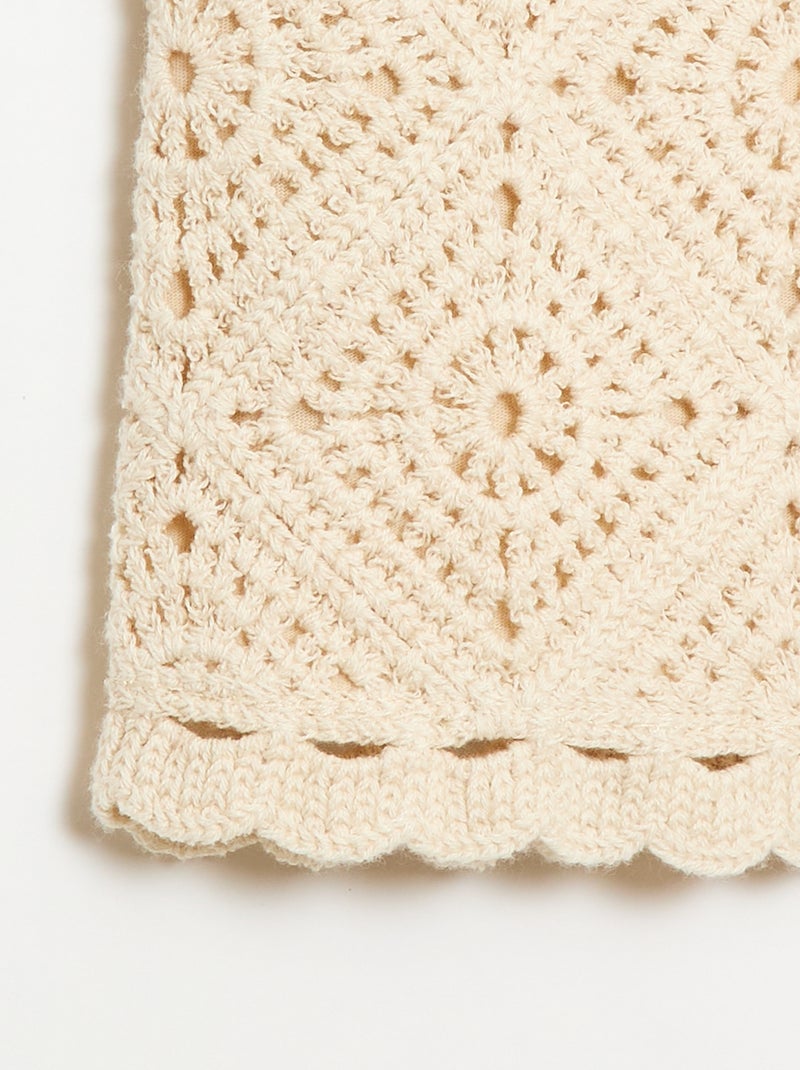 Top en crochet uni Ecru - Kiabi