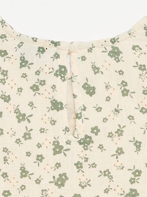 Top en gaze de coton et imprimé 'fleurs' - Kiabi