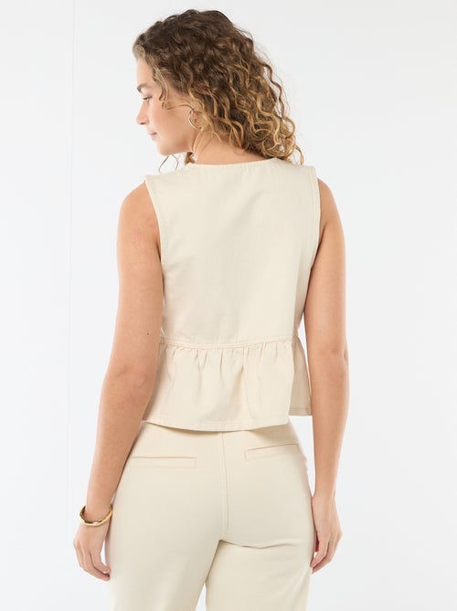 Top en jean col V - Kiabi