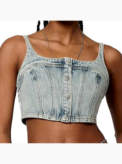 Top en jean Femme Kaporal - Kiabi Top en jean Femme Kaporal - Kiabi
