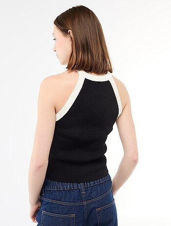 Top en maille à emmanchures américaines