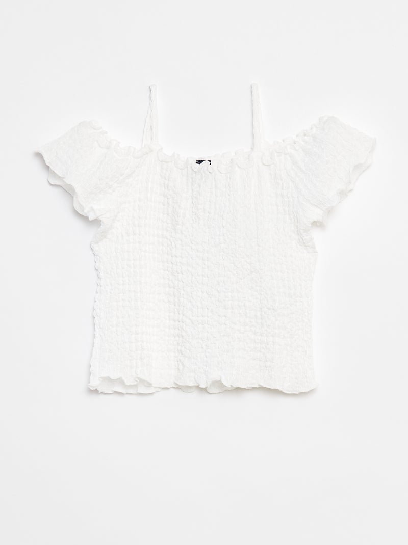 Top en maille gaufrée Blanc - Kiabi