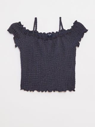 Top en maille gaufrée