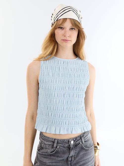 Top en maille gaufrée sans manches - Kiabi