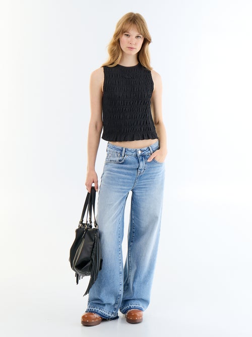 Top en maille gaufrée sans manches - Kiabi