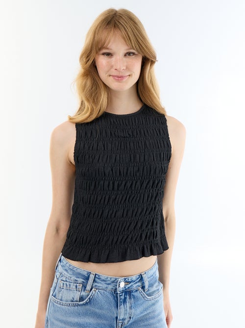 Top en maille gaufrée sans manches - Kiabi