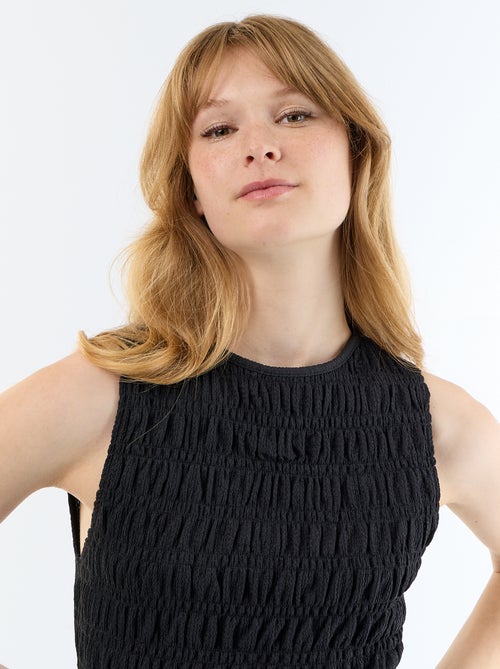 Top en maille gaufrée sans manches - Kiabi