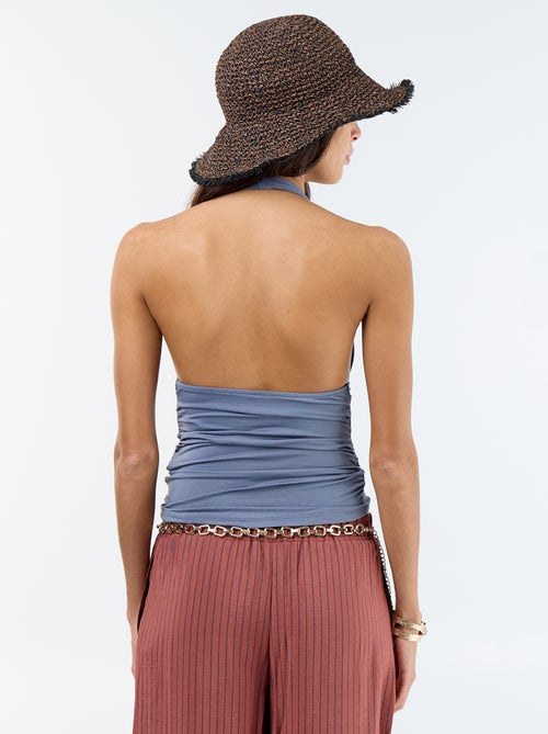 Top en matière stretch tour de cou - Kiabi