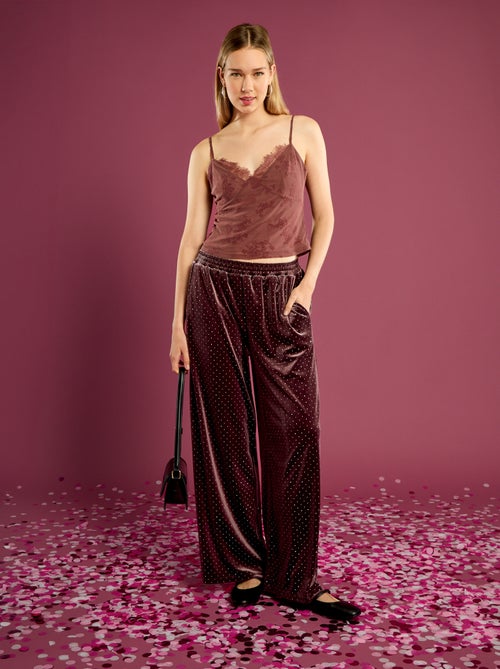 Top en tulle à motif fleuri - Kiabi