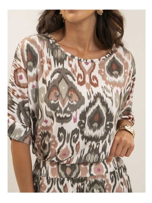 Top fluide manches courtes motifs florine - Kiabi
