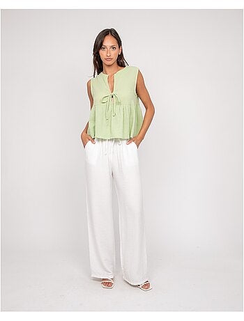 Top gaze de coton FROZETTE