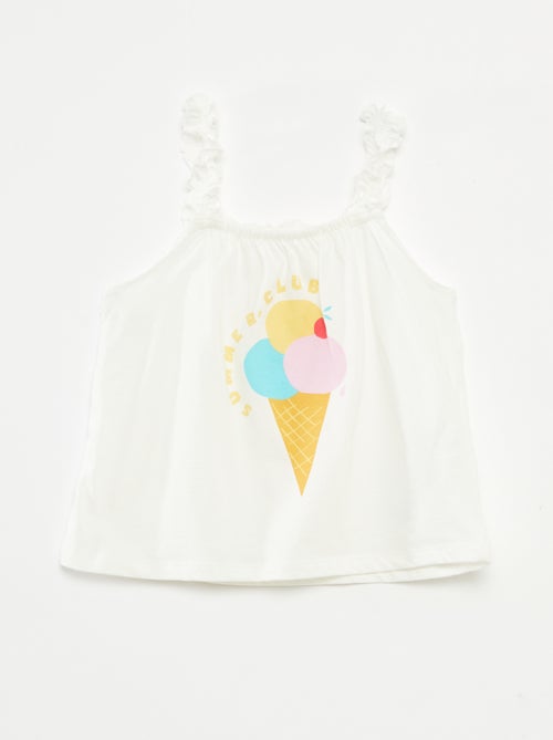 Top imprimé à bretelles volantées - Kiabi