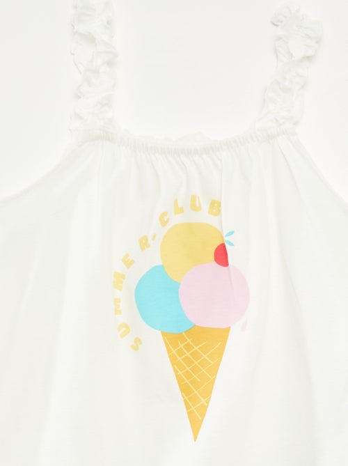 Top imprimé à bretelles volantées - Kiabi