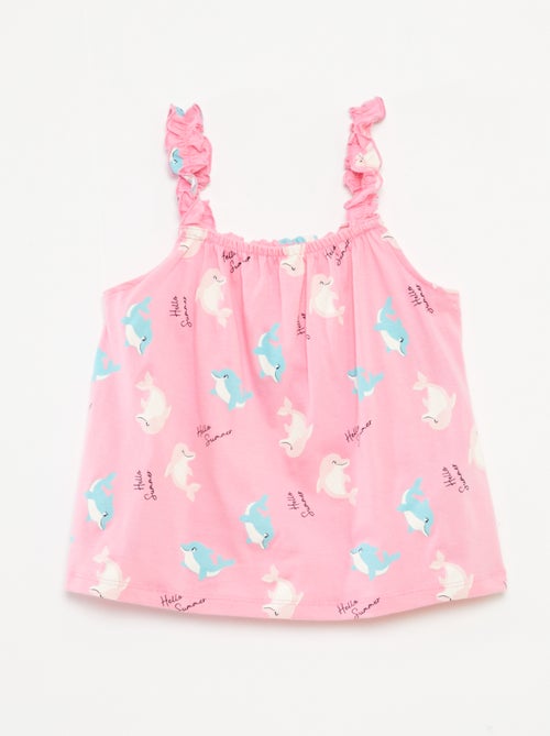 Top imprimé à bretelles volantées - Kiabi