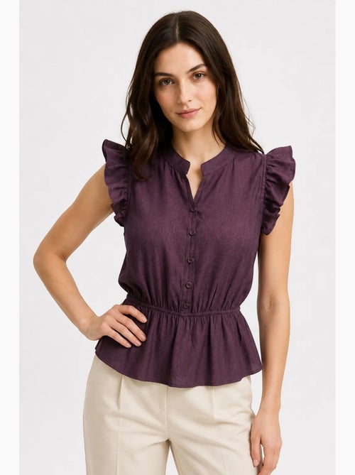 Top jacquard textuur peplum mixray - Kiabi