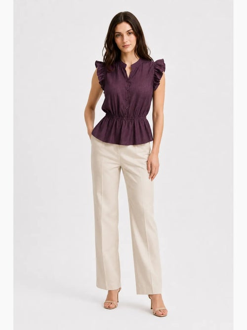 Top jacquard textuur peplum mixray - Kiabi