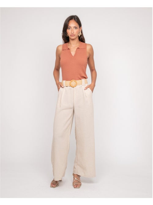 Top maille sans manches col polo FOXIE - Kiabi