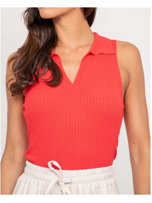Top maille sans manches col polo FOXIE - Kiabi