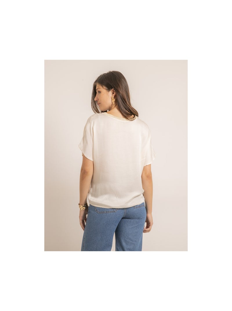 Top manches courtes FERONA Ecru - Kiabi