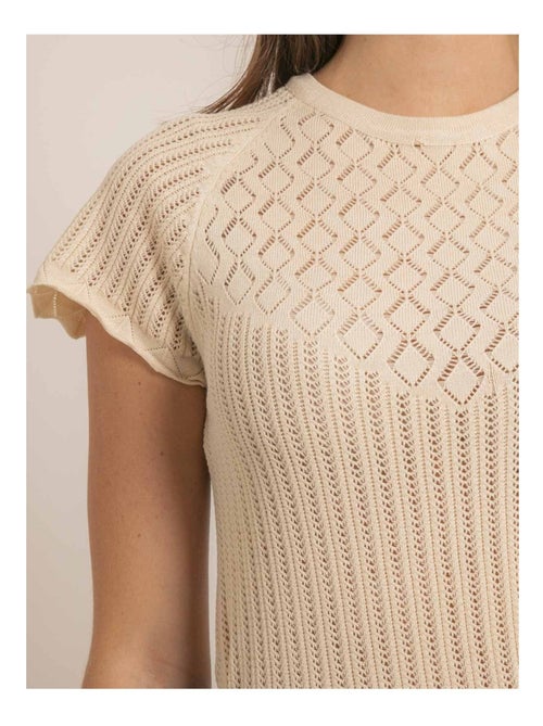 Top manches courtes maille fantaisie FABENE - Kiabi