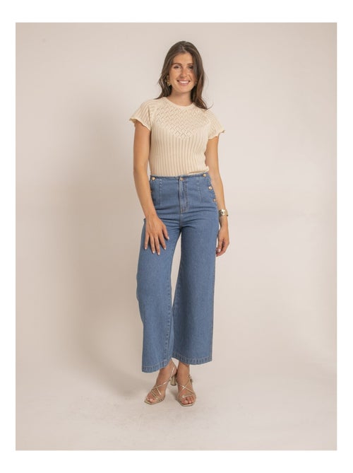 Top manches courtes maille fantaisie FABENE - Kiabi
