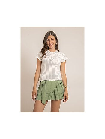 Top manches courtes maille fantaisie FABENE