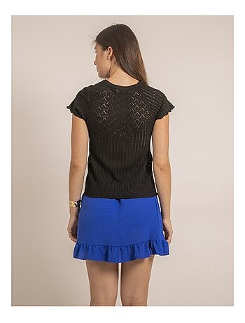 Top manches courtes maille fantaisie FABENE