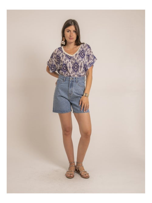 Top manches courtes motifs flavina - Kiabi
