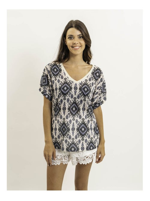 Top manches courtes motifs flavina - Kiabi