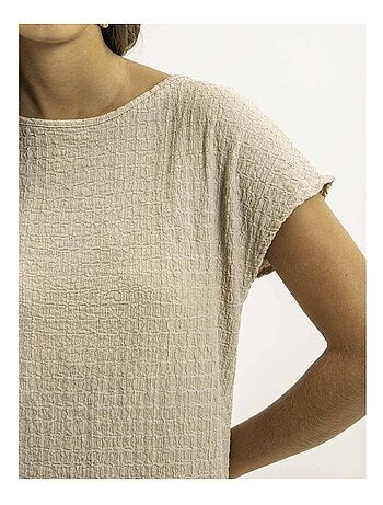 Top manches courtes tissu gaufré FAKANA