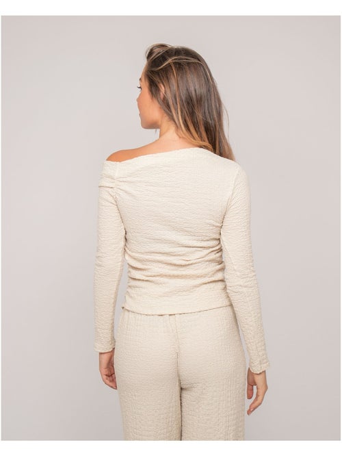 Top manches longues asymétrique texturé FLORITA - Kiabi
