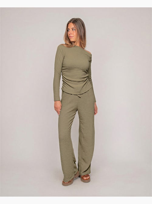 Top manches longues asymétrique texturé FLORITA - Kiabi