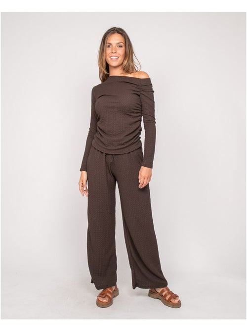 Top manches longues asymétrique texturé FLORITA - Kiabi