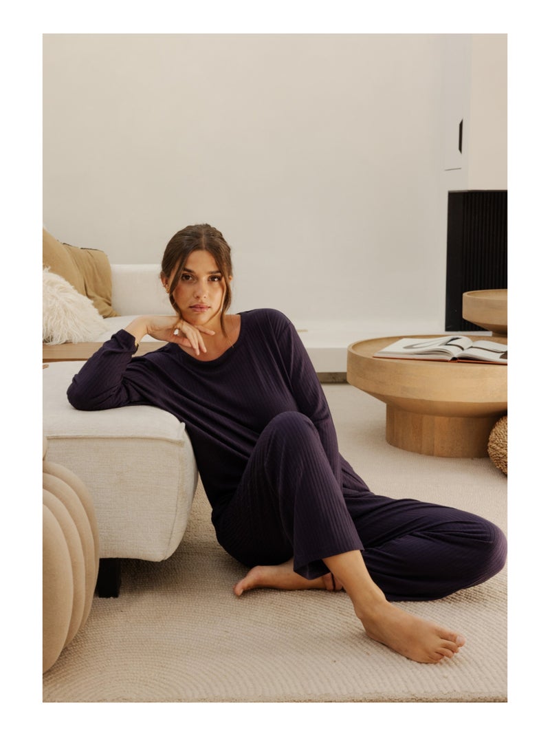Top manches longues cara Violet - Kiabi