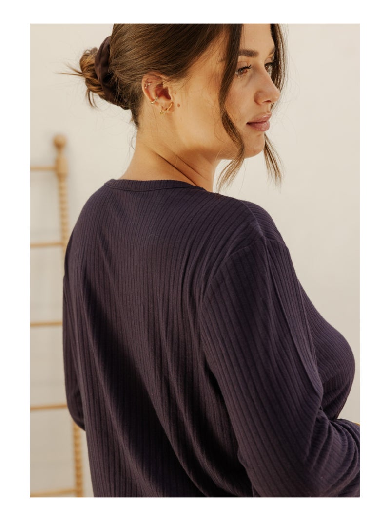 Top manches longues cara Violet - Kiabi