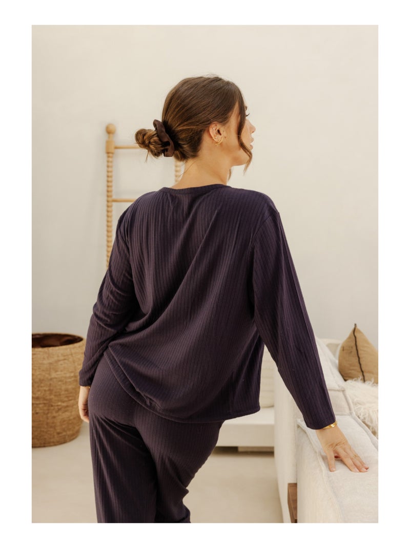 Top manches longues cara Violet - Kiabi