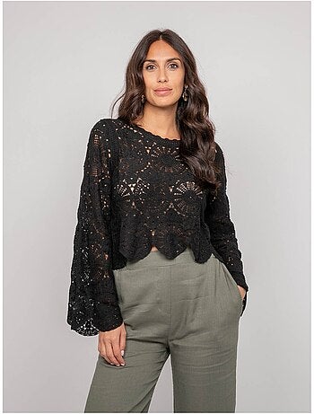 Top manches longues dentelle FINARA