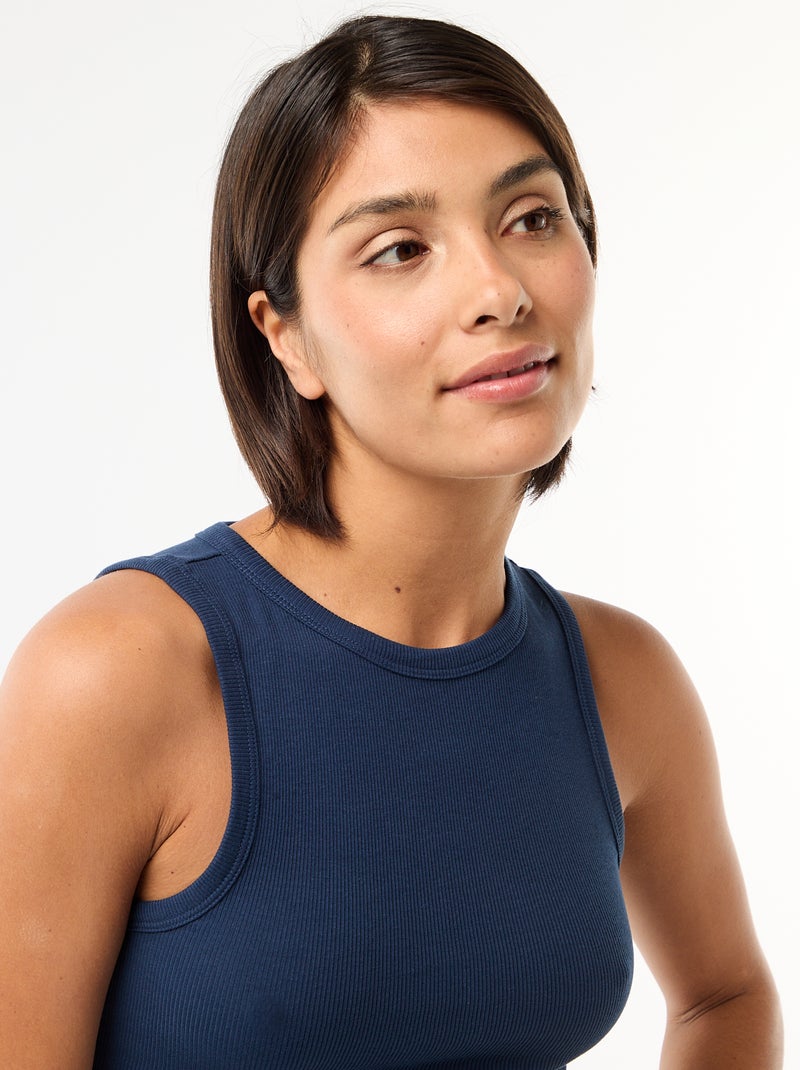 Top met Amerikaanse armsgaten Blauw - Kiabi