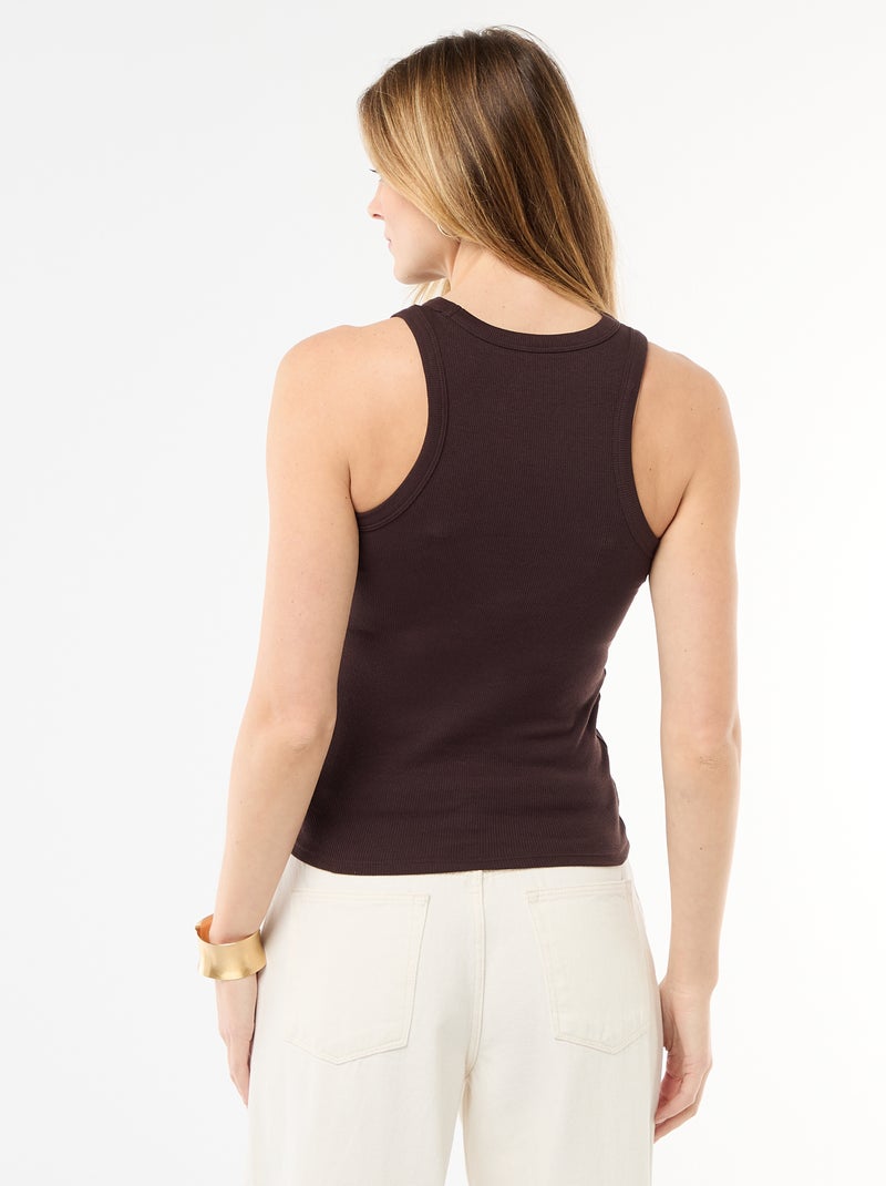 Top met Amerikaanse armsgaten Bruin - Kiabi