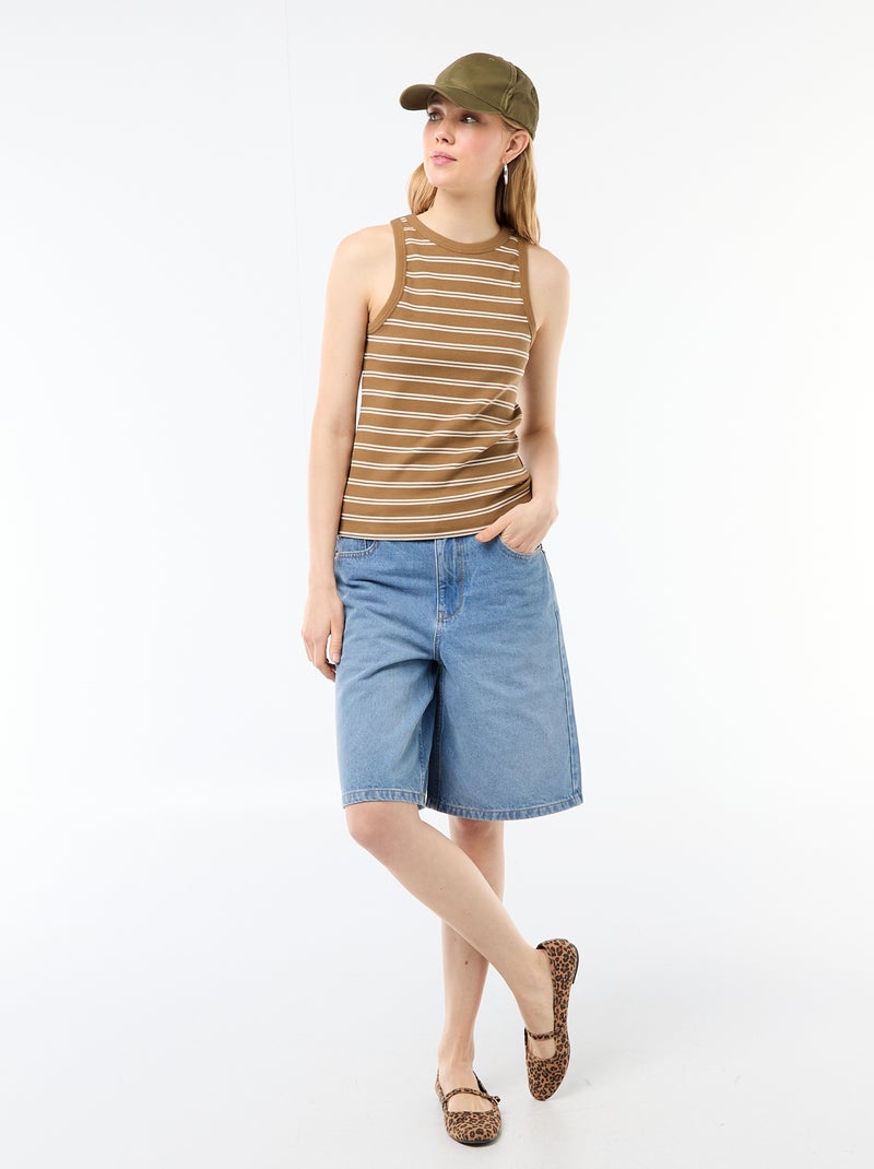 Top met Amerikaanse armsgaten Bruin - Kiabi