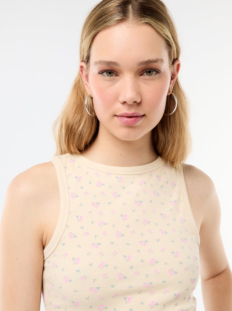 Top met Amerikaanse armsgaten Geel - Kiabi