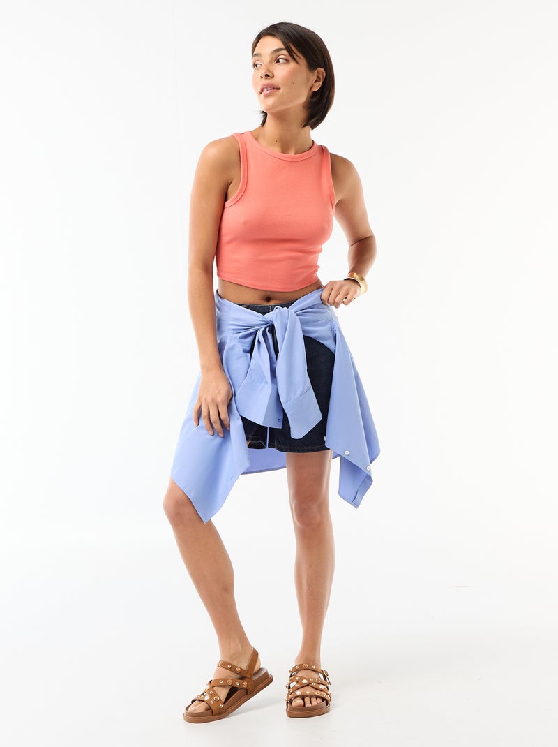 Top met Amerikaanse armsgaten Oranje - Kiabi